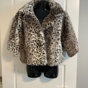 VENUS Faux Fur Coat - Brown and White